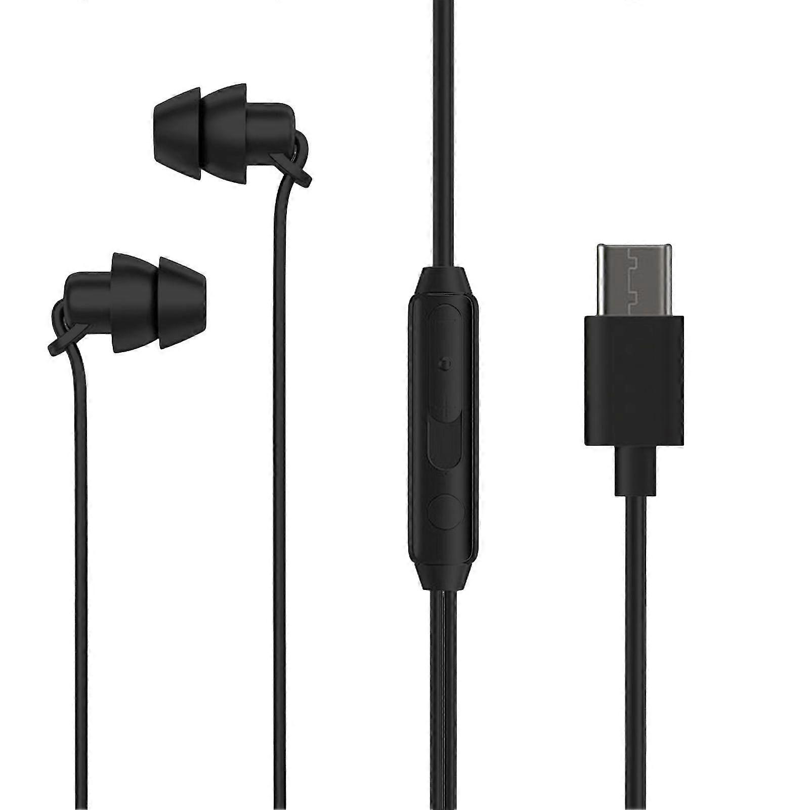 Type-C In-Ear Wired Headphones with Mic High-Quality Sound Noise Isolation Hands-Free Calling Earphones