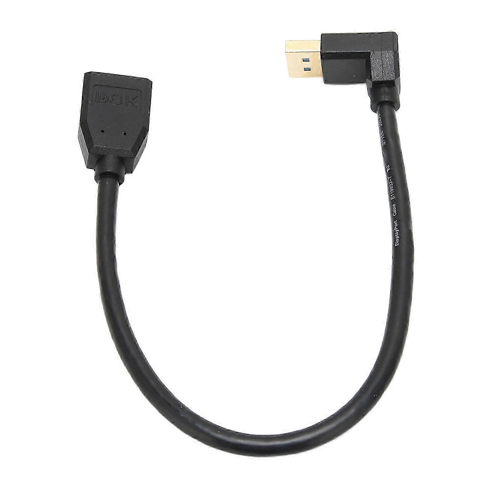 Displayport Male To Displayport Female Support 8k At 60hz 4k At 144hz 0.3meter 90 Elbow Displayport 1.4 Cable For Dvd
