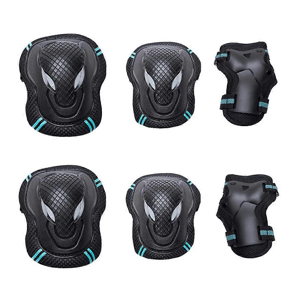 Black Blue Knee Pads for Skateboarding Size S - Durable Protective Gear for Kids and Adults, Enhanced Comfort and Fit