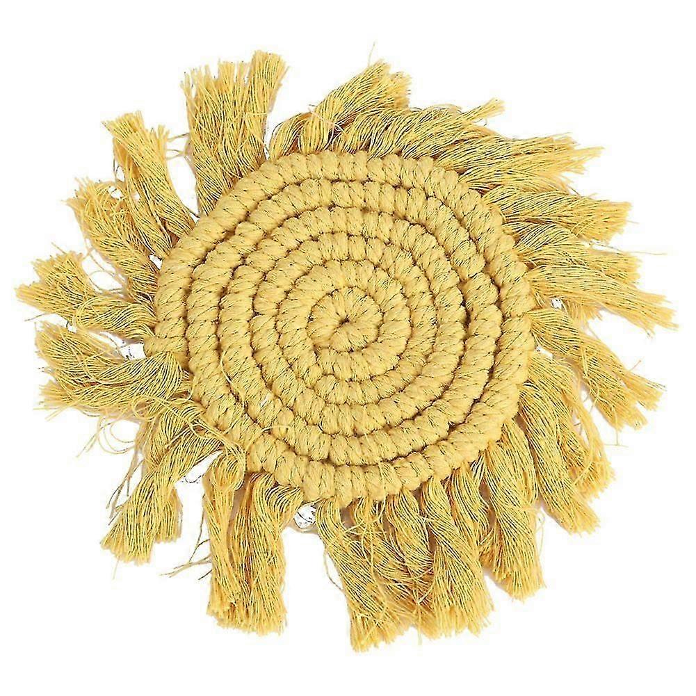 Hand Woven Round Placemat, Coffee Cup Insulation Pad