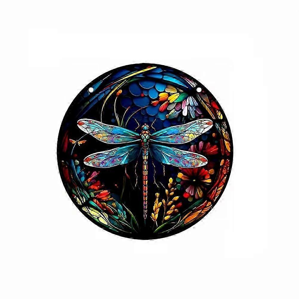 الزجاج الملون اليعسوب Suncatcher نافذة جميلة معلقة لحديقة المنزل والديكور في الهواء الطلق تصميم مستوحى من الطبيعة