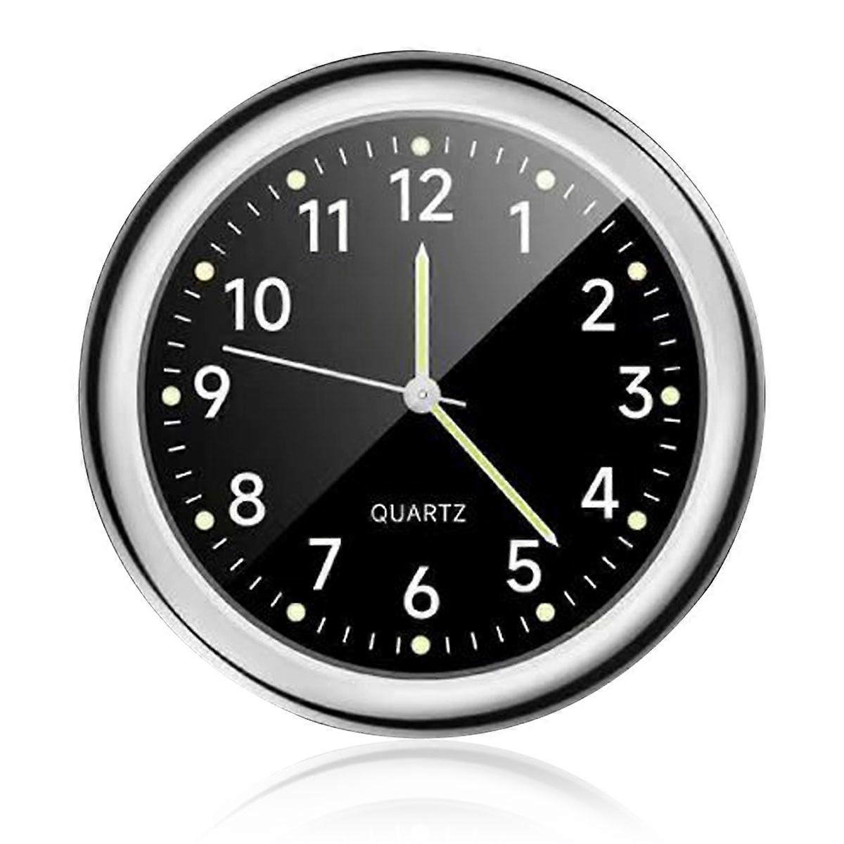 Car Night Lights Mini Clock-Black 40mm (with double-sided glue)