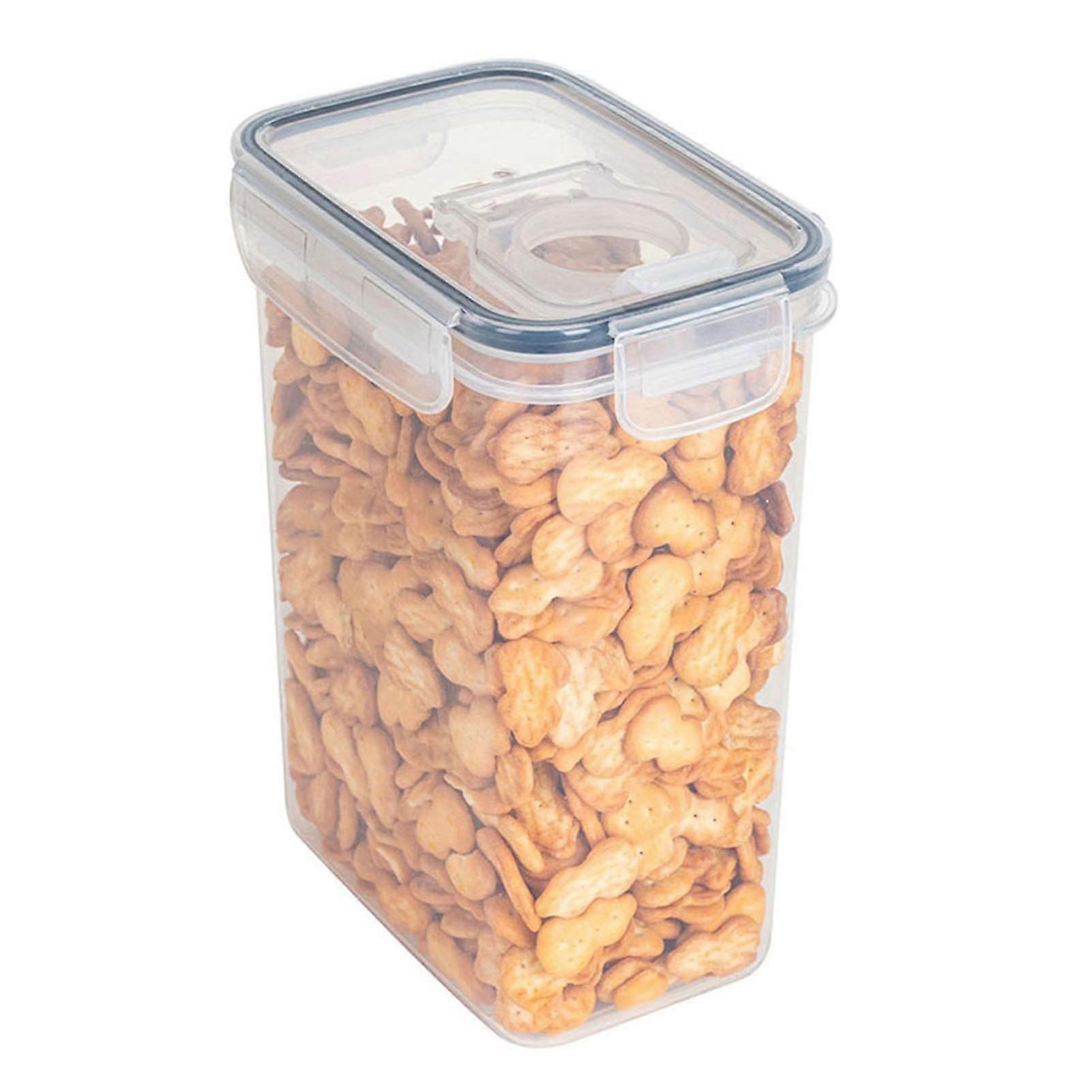 Transparent Rectangular Rice Bucket Sealed Dustproof Grain Storage Tank for Kitchen