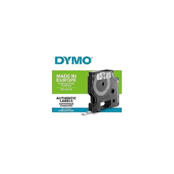 DYMO - Cassetta a nastro LabelManager D1 6mm x 7m - Nero/Bianco - Compatibile con LabelManager e LabelWriter Duo