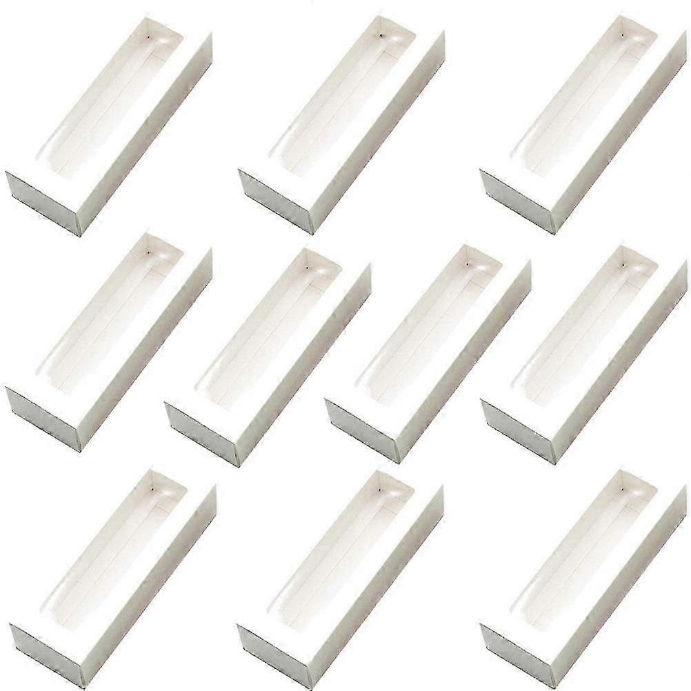 10pcs Clear Window Paper Packaging Boxes Macaron Boxes  Containers for Home Dessert Shop