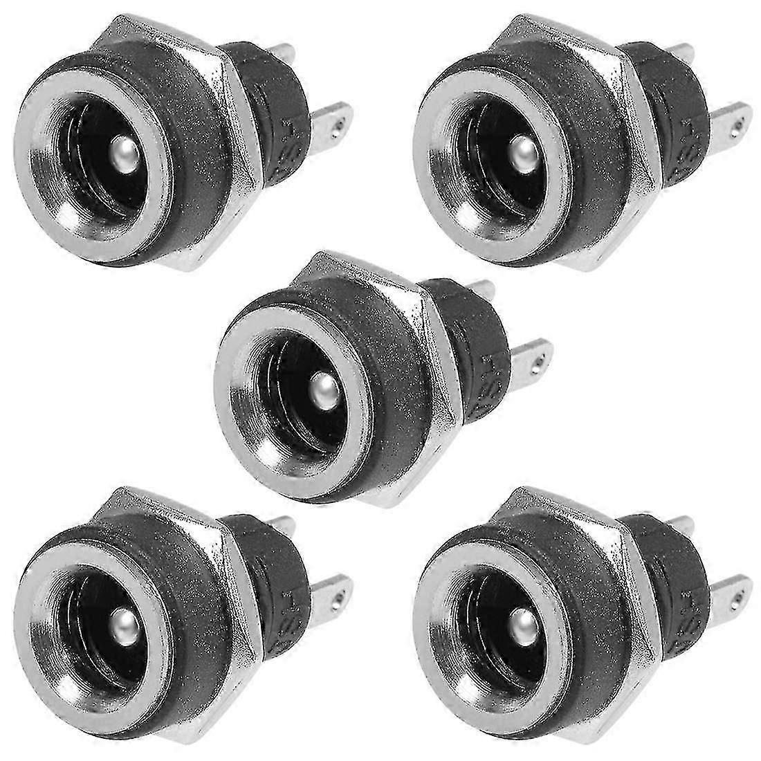 2.1mmx5.5mm Dc Power Jack Female Dc 30v Panel Mount Connector Socket 5pcs