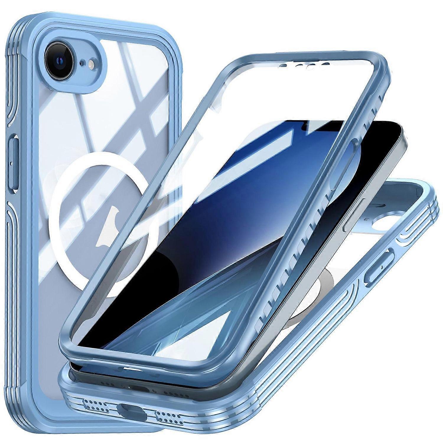 适用于 Apple iPhone 16e MagSafe 360 机身混合保护壳保险杠保护壳蓝色