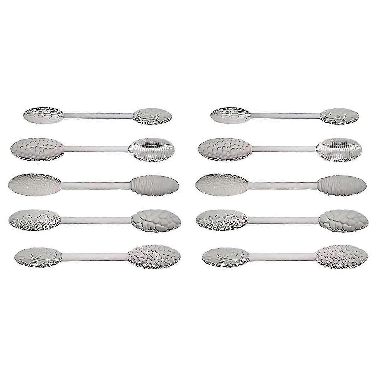10pcs Texture Tool Sets for Clay Art, Single / Double, Clay Texture Rolling Gadget, Emboss Plaids H