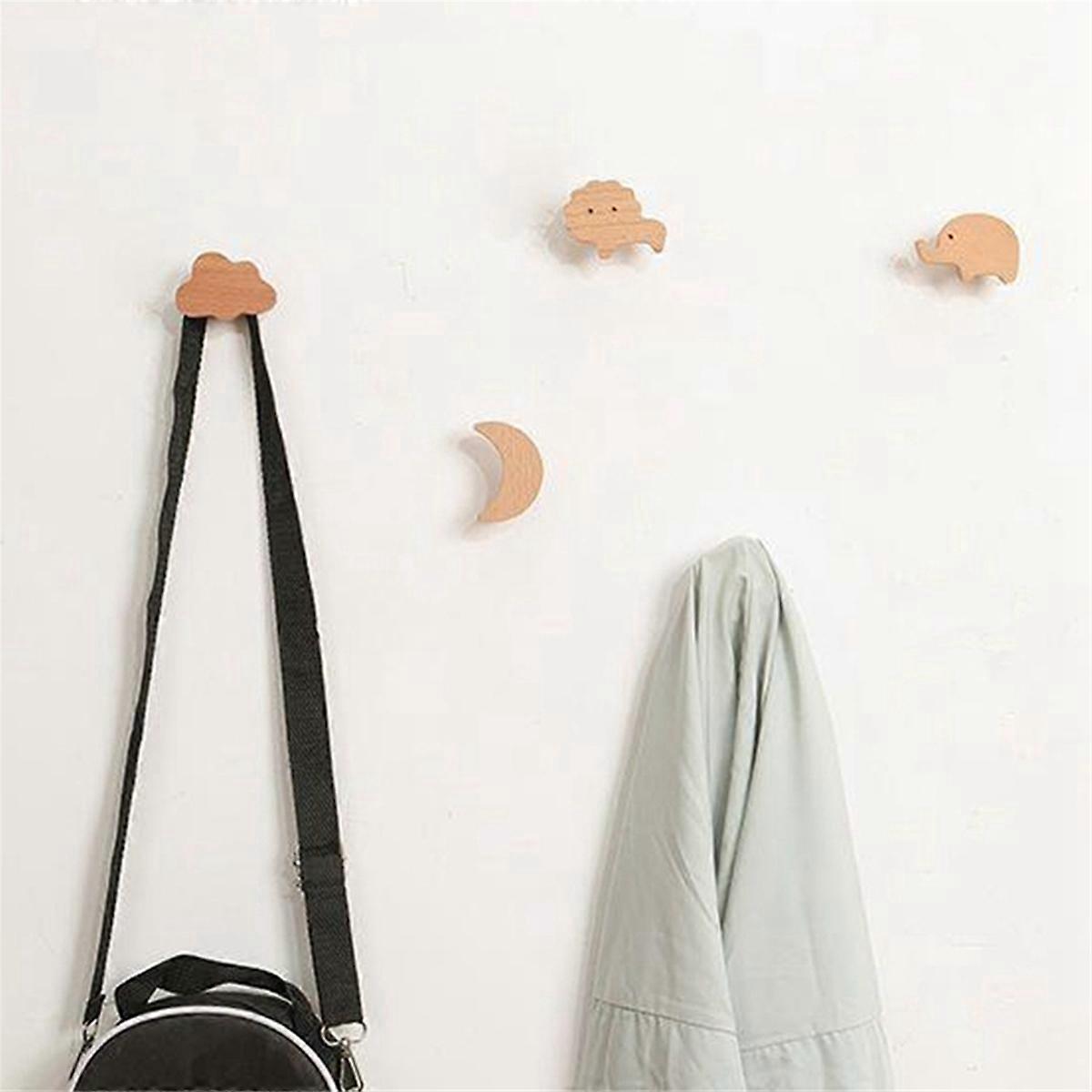 Nordic Solid Wood Wall Hook Free Perforated Porch C