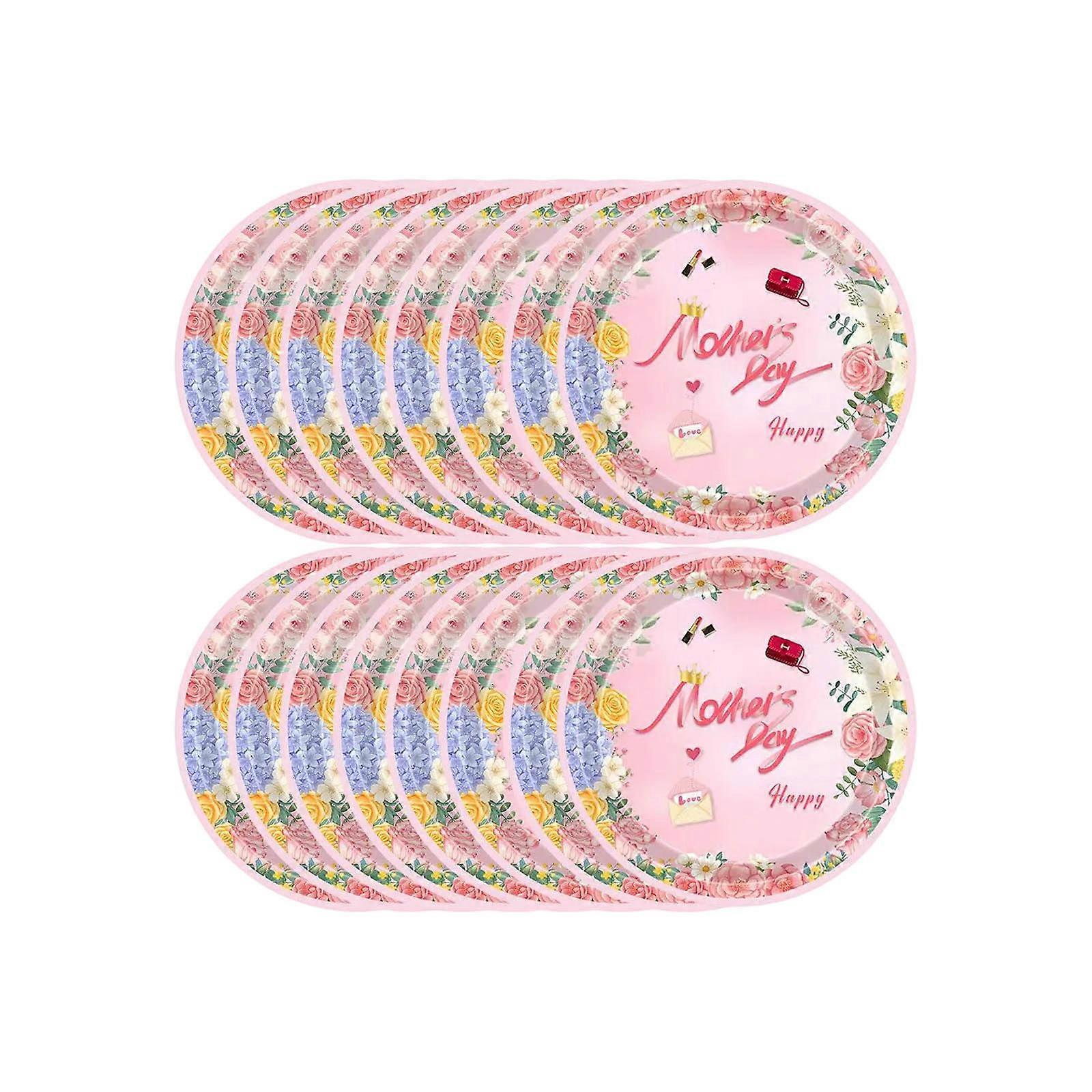 Mother's Day Themed Party Cutlery Set Disposable Paper Plates Paper Cups Tablecloths Streamers Practical AA