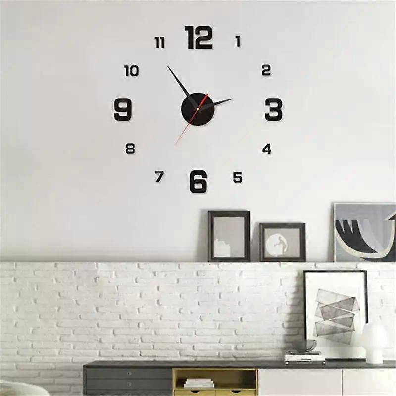 ساعة حائط كبيرة 3D مضيئة Frameless ساعات الحائط الرقمية على مدار الساعة ملصقات الحائط ساعة صامتة لغرفة المعيشة المنزلية duvar saati