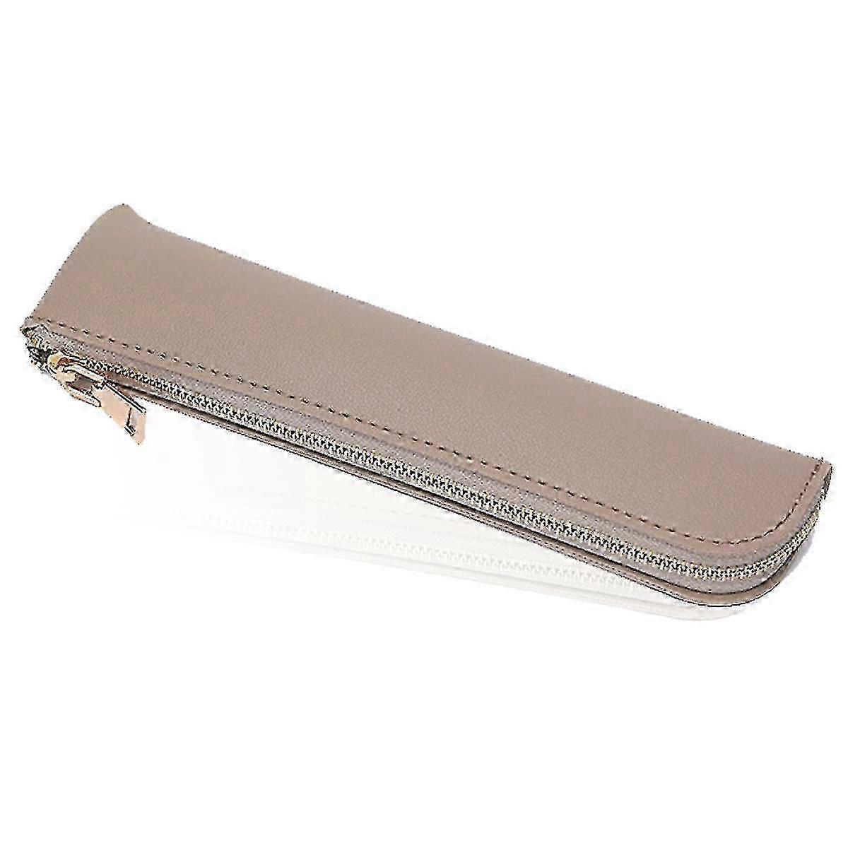 Elegant Leather Pen and Pencil Pouch with Zipper for Adults Ideal for Carrying Writing Utensils