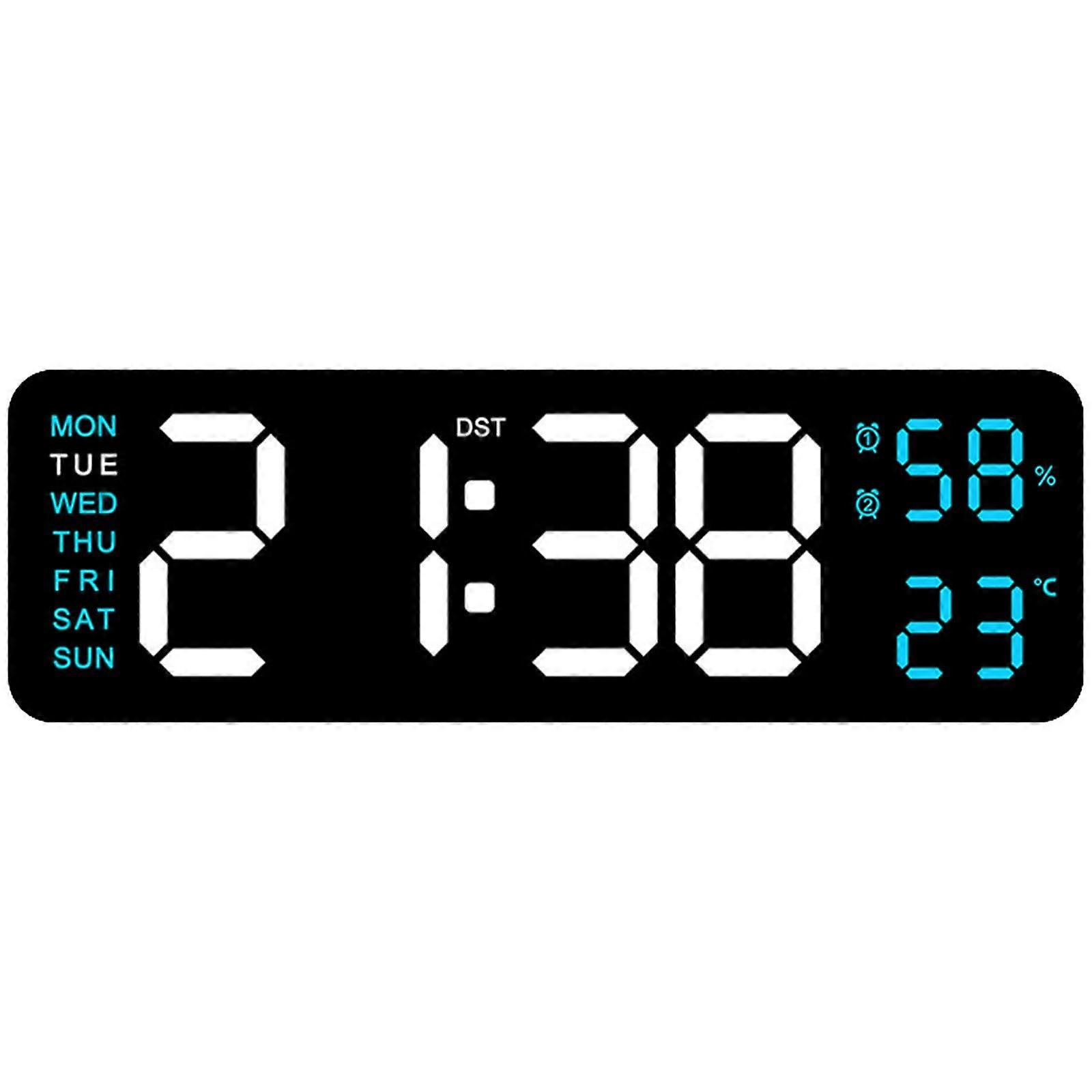 Wall Clock, Wall Timer, Electronic Clock Clock Rectangular LED Display Date Week Temperature Humidity Alarm Clock Temperature Date and Week Display