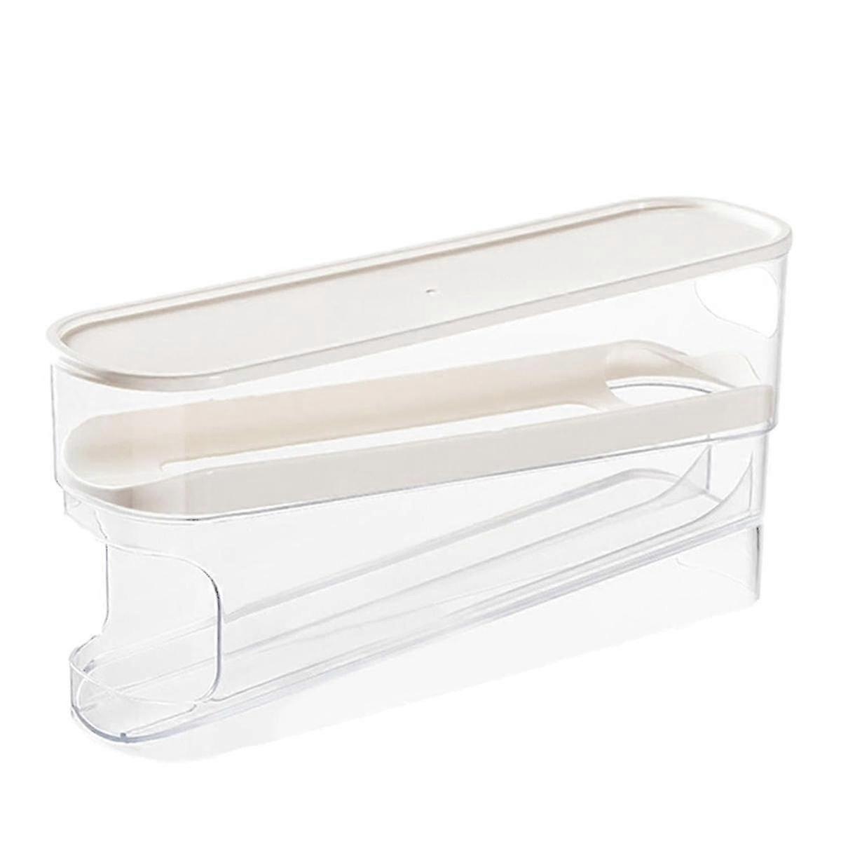 Rolling Egg Dispenser Double Layer Storage Box with Lid