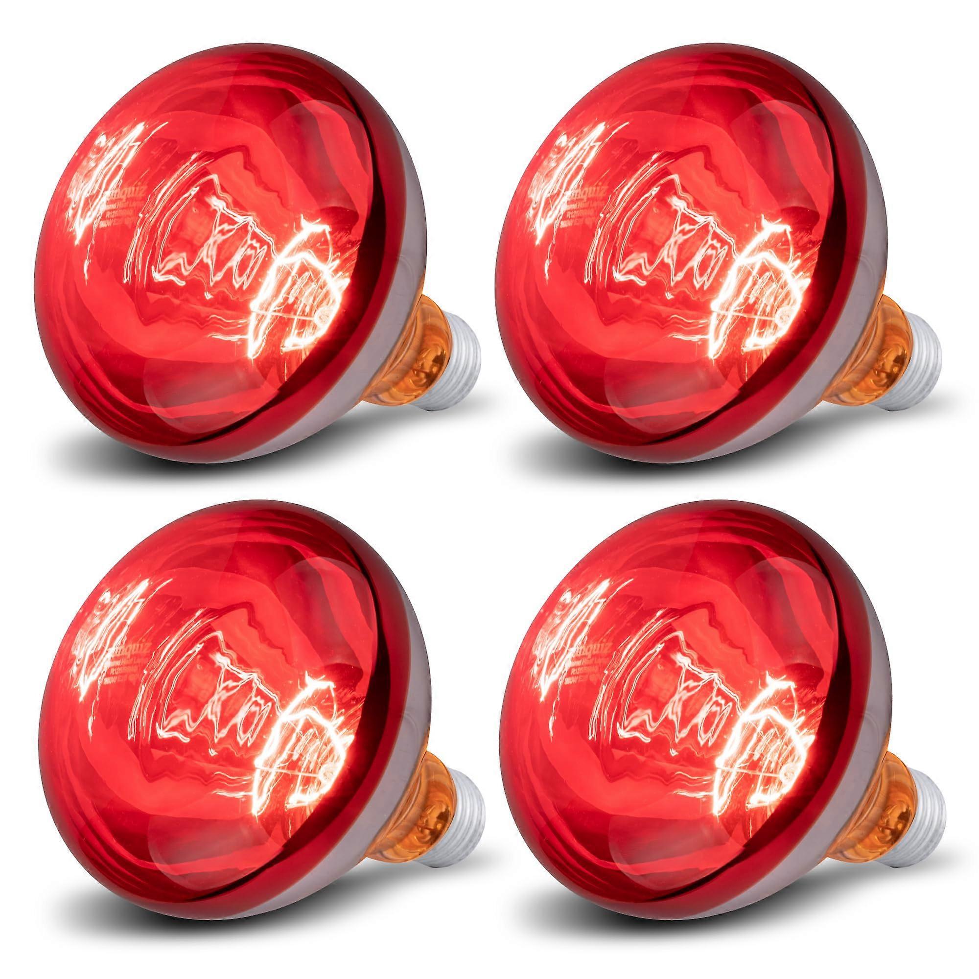 4 Pack 250 Watts Heat Lamp Bulbs, R40 Brooder Heat Lamp for Chickens, Infrared Reflector