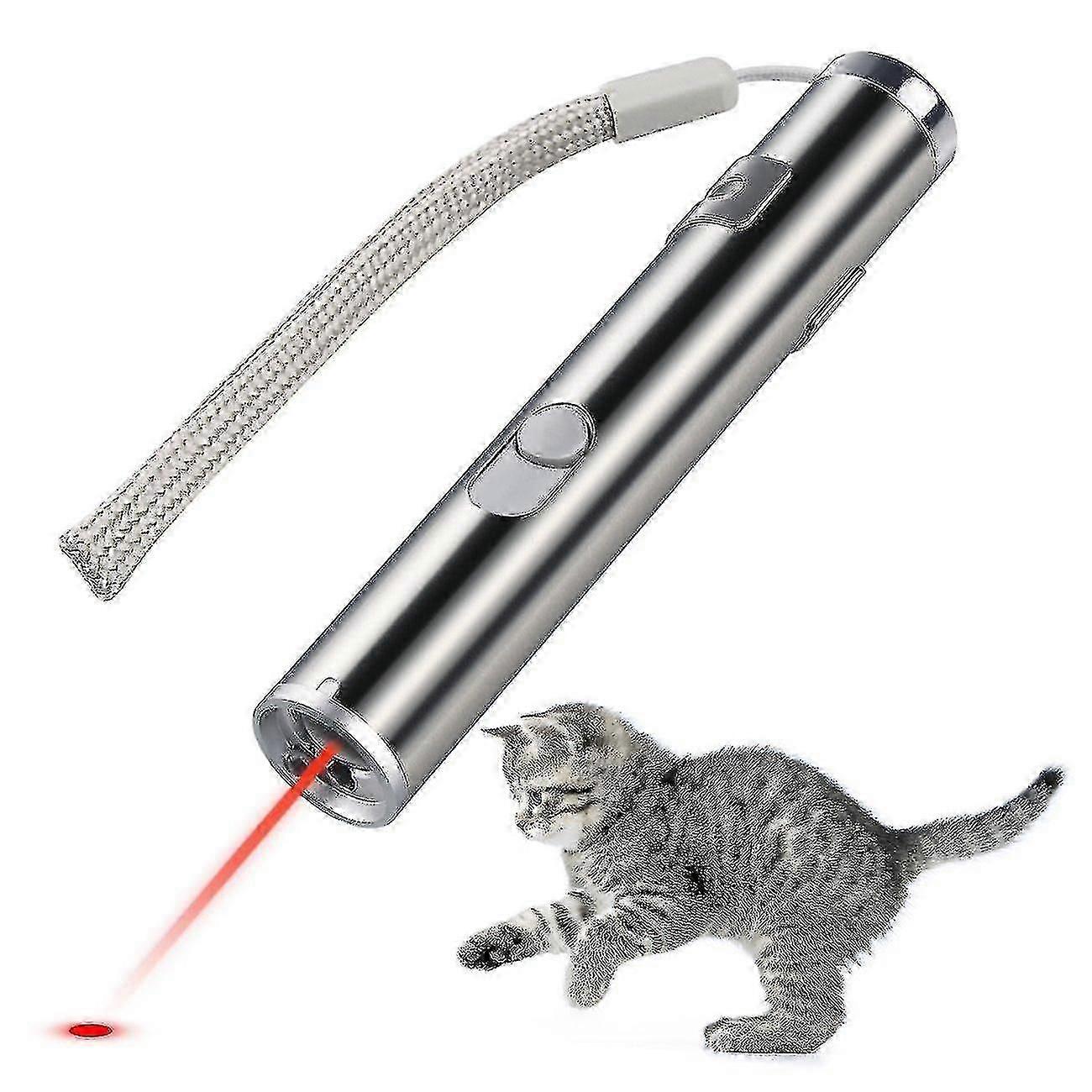 Usb Rechargeable Pet Toys Cat Training Laser Pointer with Led Flashlight