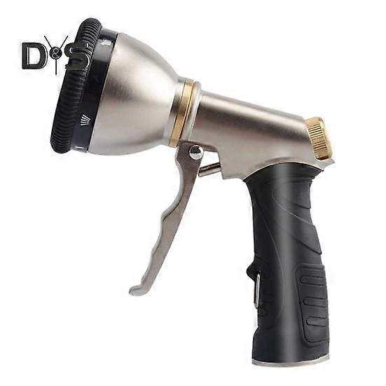 Garden Hose Nozzle Heavy Duty Metal Hose Nozzle with 9 Spray Patterns Leak-proof Water Sprayer with Anti-slip Handle for Cleaning Watering Car Washing