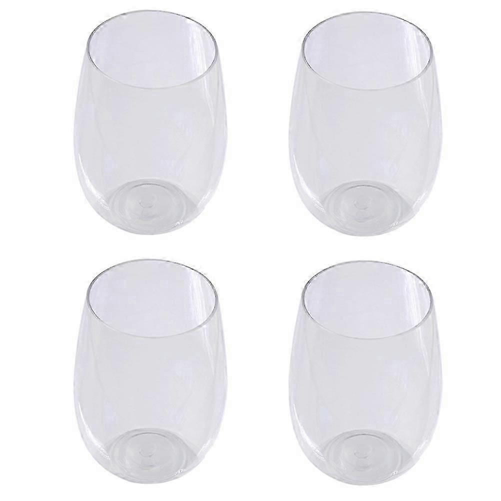 4Pcs Plastic Wine Cups Versatile Drinks Cups Transparent Drinks Cups for Party Use