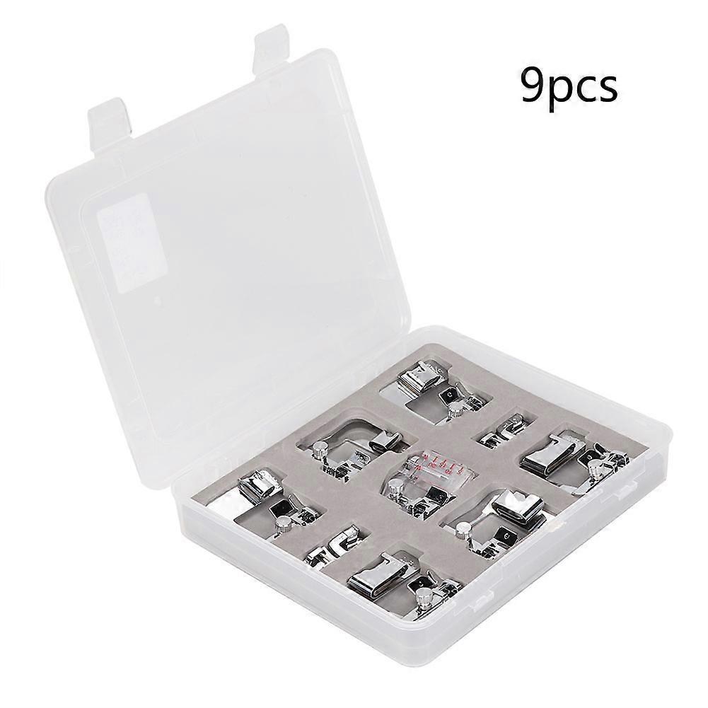9pcs Multifunctional Electric Sewing Machine Accessories Knit Roll Presser Foot Set