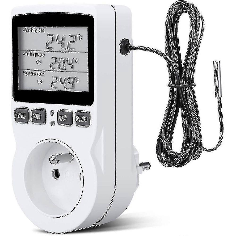 Hjyang Digital/heating Cooling Thermostat Socket Lcd Temperature Controller, 230v Compatible Greenhouse Farm Temperature Controller
