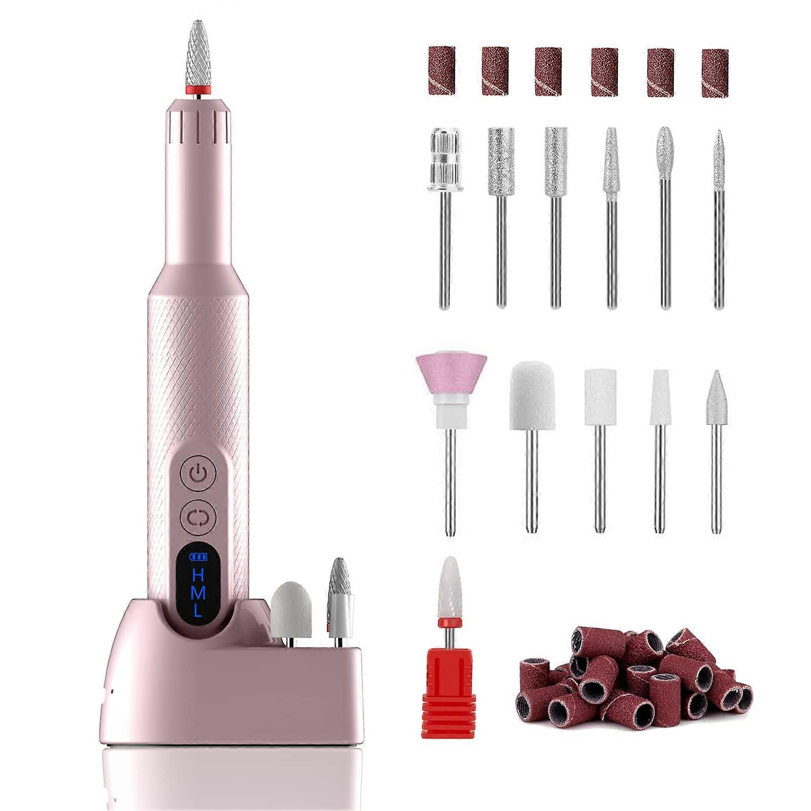 Wireless Electric Nail Drill, Portable Rechargeable Efile Nail File Machine for Professional Use, Lightweight and Compact