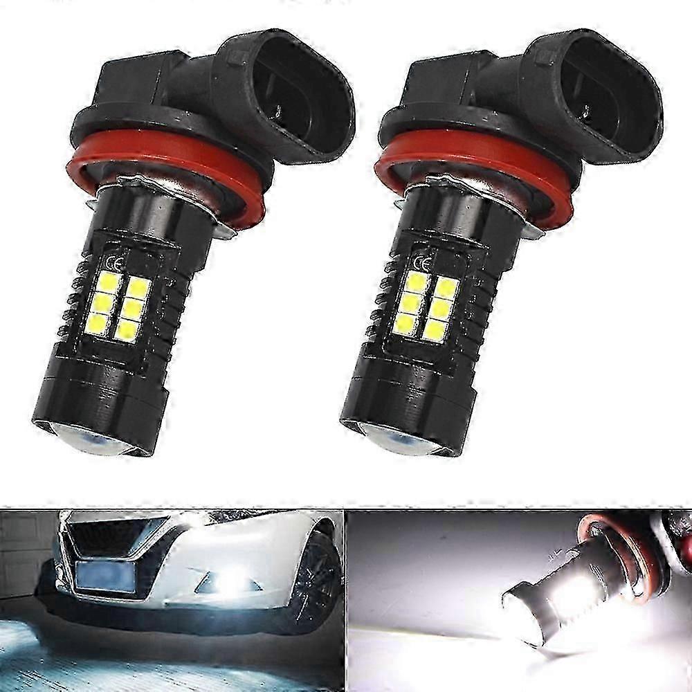 لمبات ضباب LED H8 H11 لمبة ضباب بيضاء 6500K مصابيح DRL عالية الطاقة
