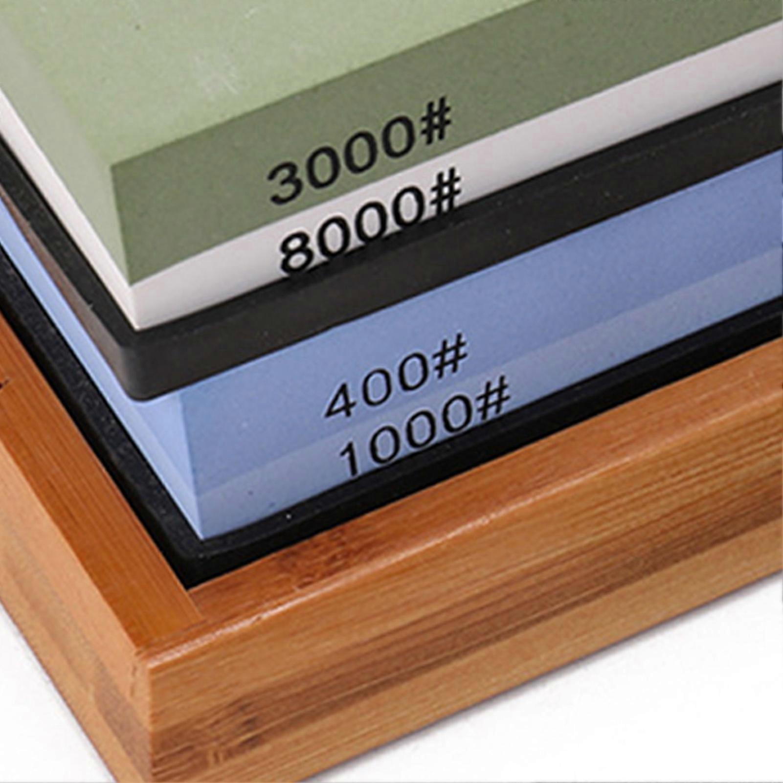 2 Side Grit 400 1000 3000 8000 Knife Sharpening Stone Set Household Knife Sharpener Kit 