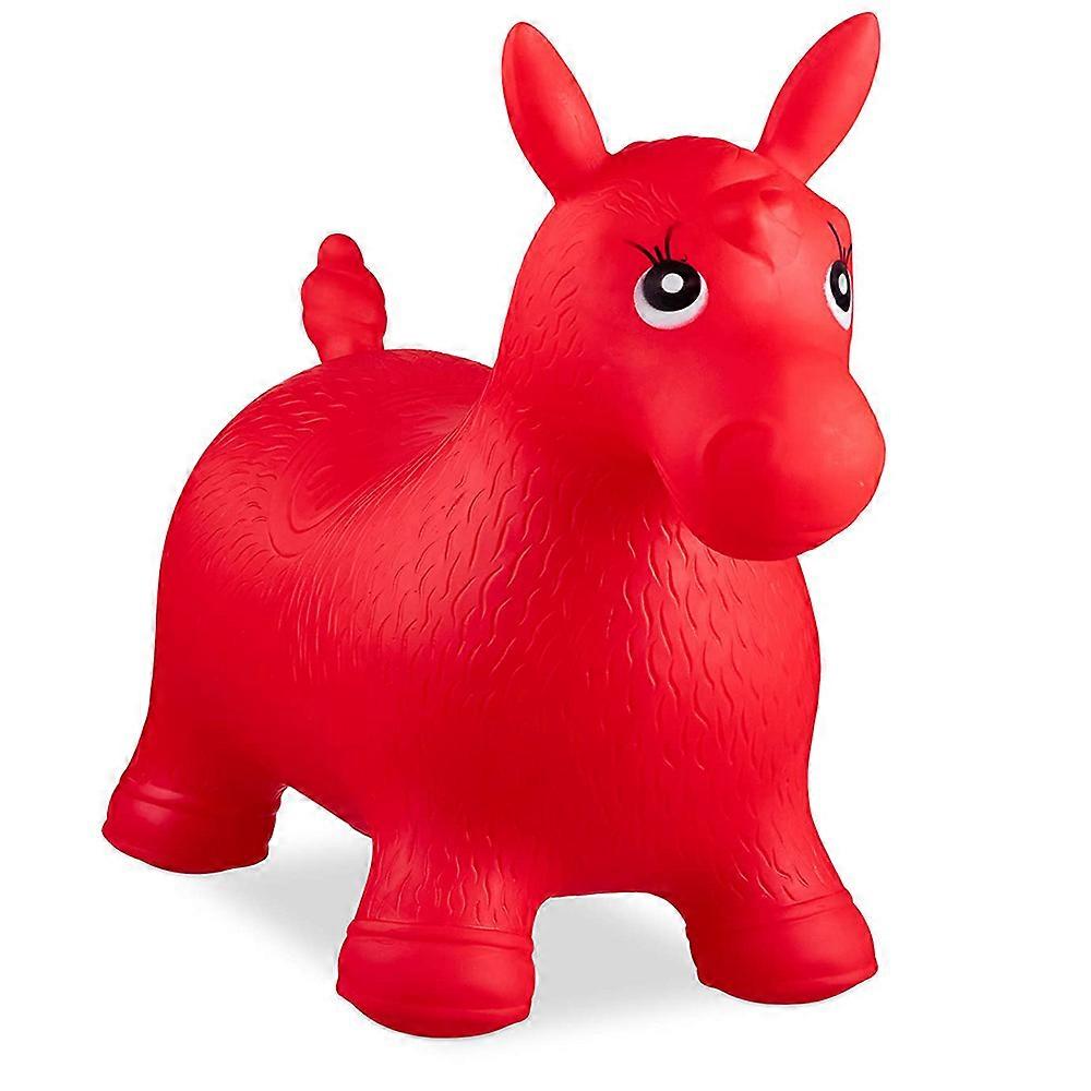 Cheval rebondissant monté, siège ergonomique assurant le développement du confort et de l’équilibre pour une utilisation à l’intérieur et à l’extérieur, quatre pattes stables assurent la sécurité, pompe manuelle