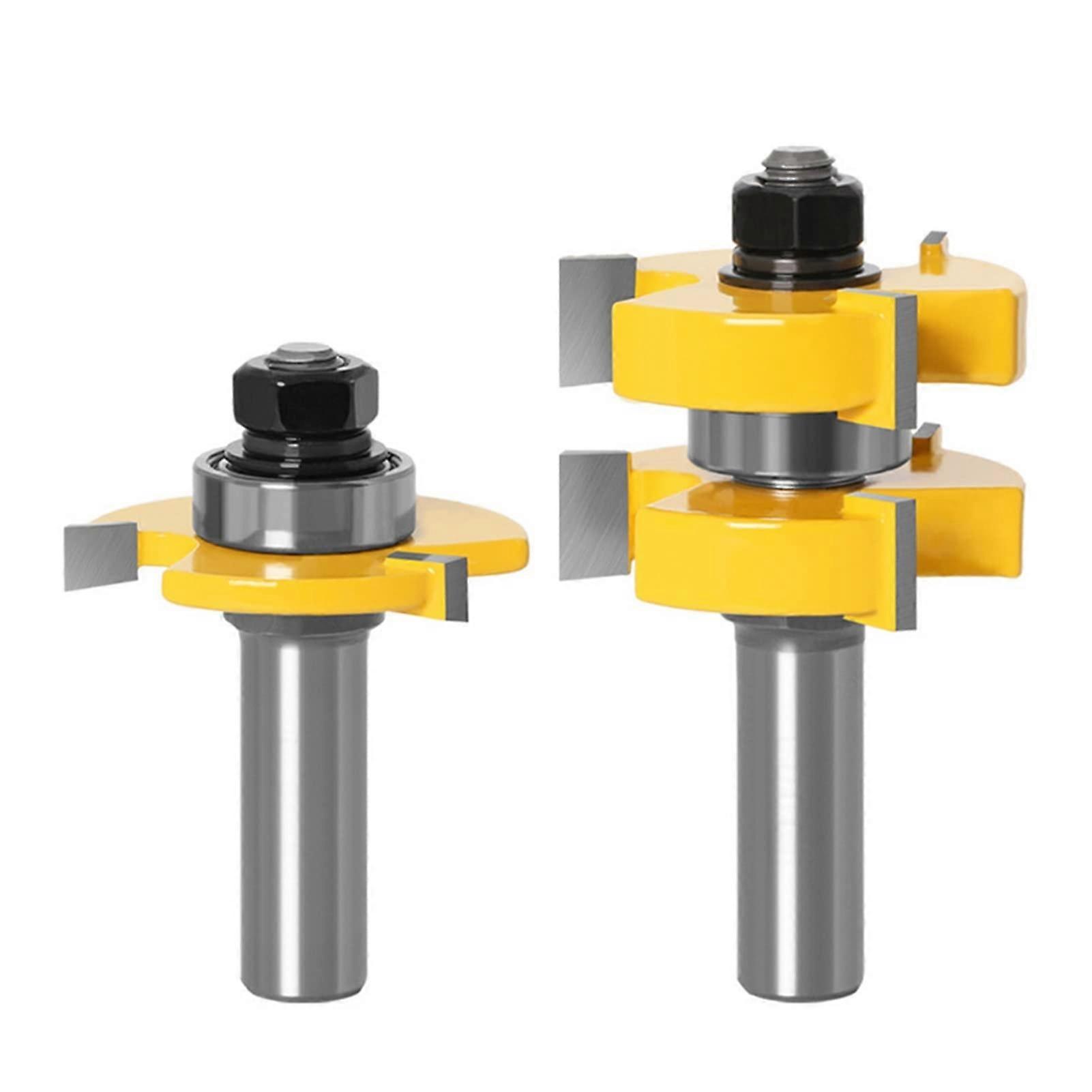 Surface Milling Cutter 2pcs 1/2 12mm Shank TSlot Beads  Flute Bits Router Bits Set