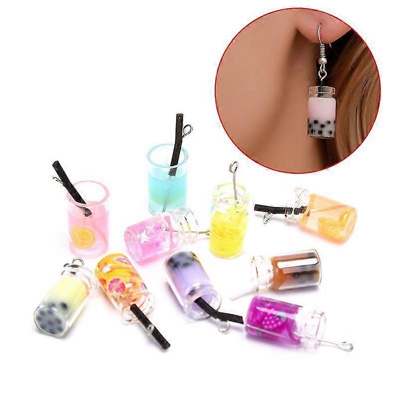 10 Adet / takım Karışık Süt Çay Reçine Charms Craft DIY Küpe Kolye Takı Yapımı