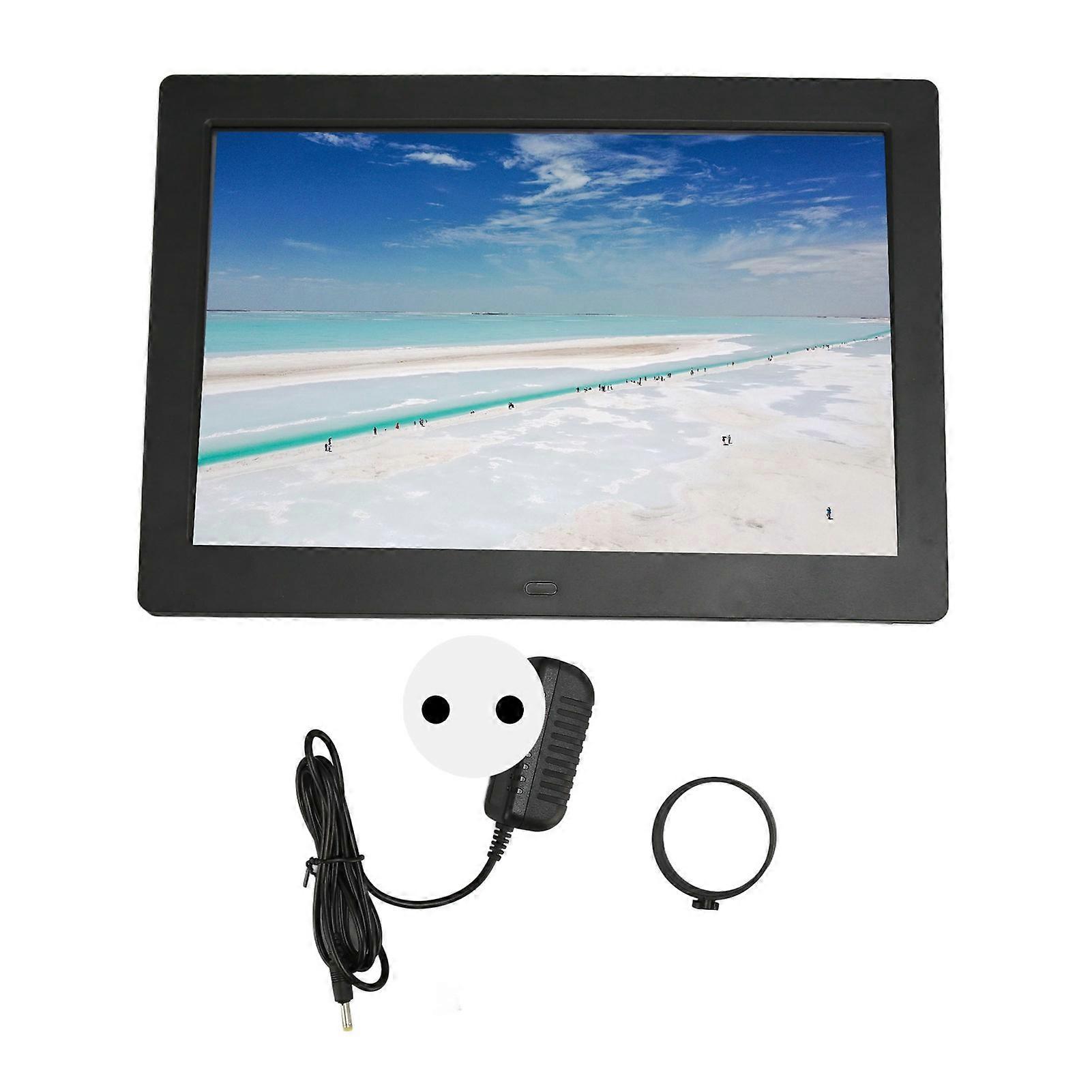 10 Inch Digital Multifunction WiFi IPS HD Touch Screen APP Control Thin Electronic Photo Frame 100‑240V Black EU Plug