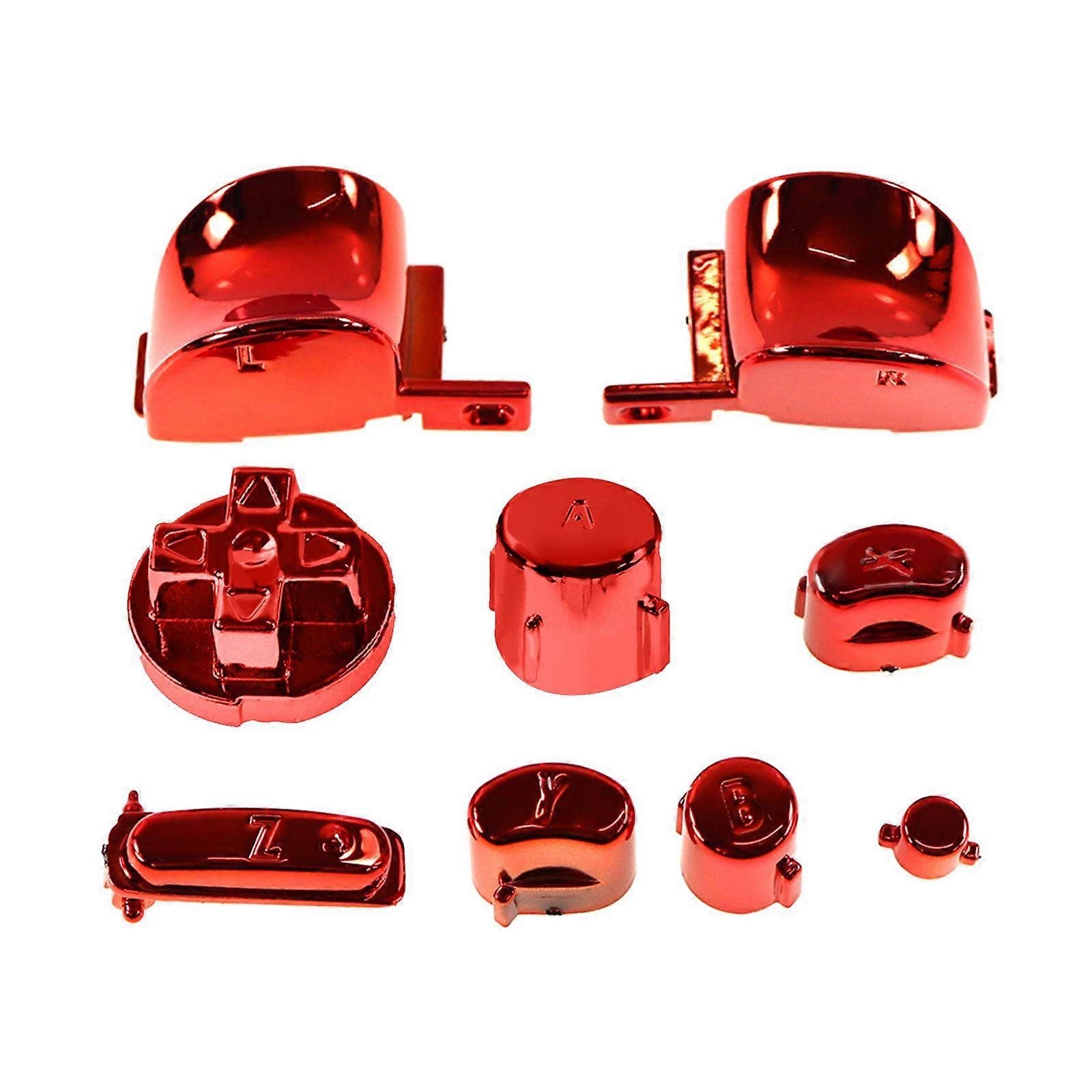 unbrand Plating L R ABXY Z Keypads for NGC Gamecube Controller X Y A B Replacement Red