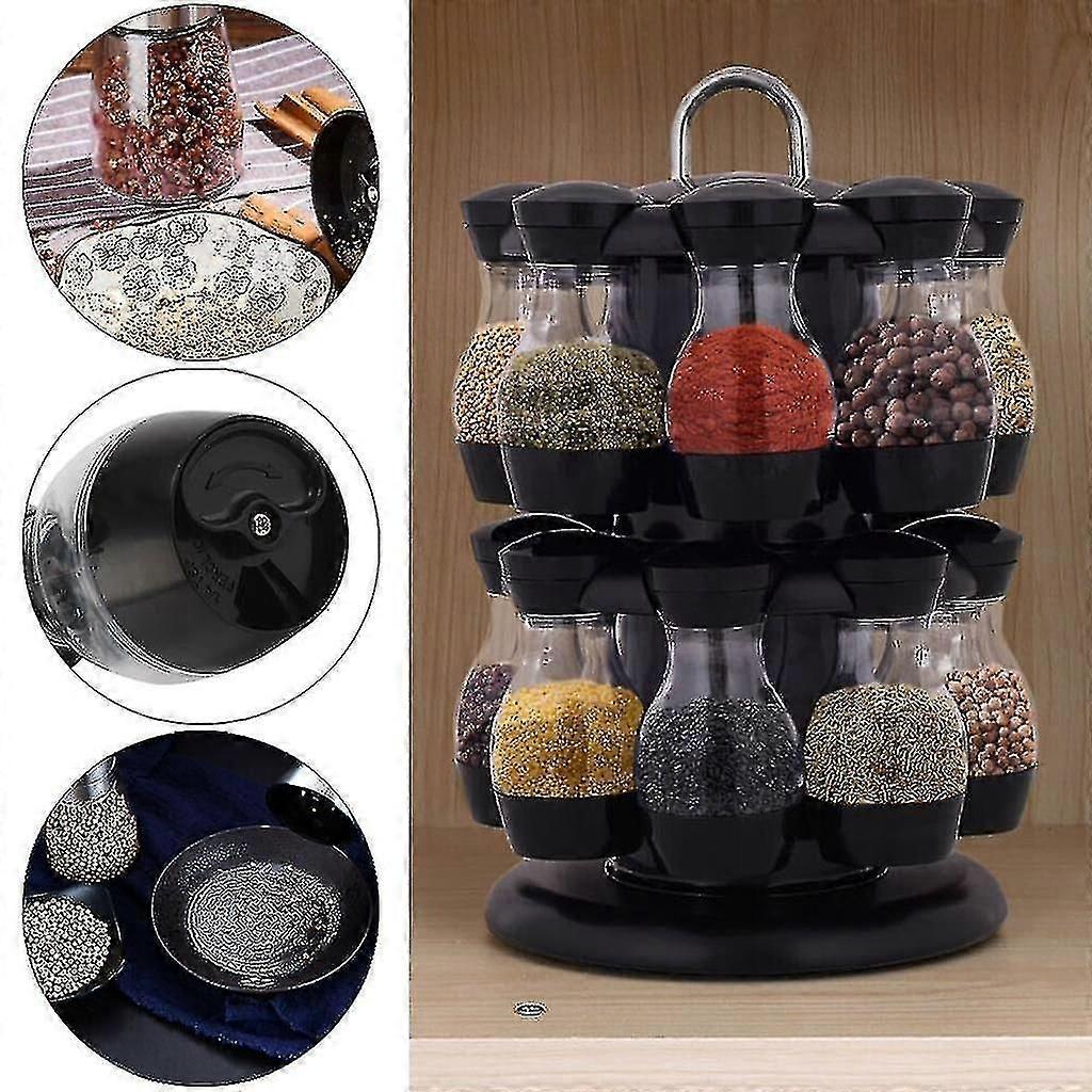 16 Rotating Spice Rack Spice Rack Kitchen Spice Carousel Spice Container