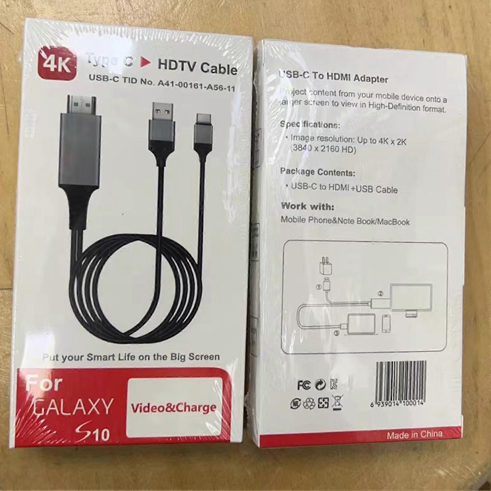 Type C to HD Multimedia Interface Adapter Cable USB Charging Audio Video Converter Cord 2 Meter 