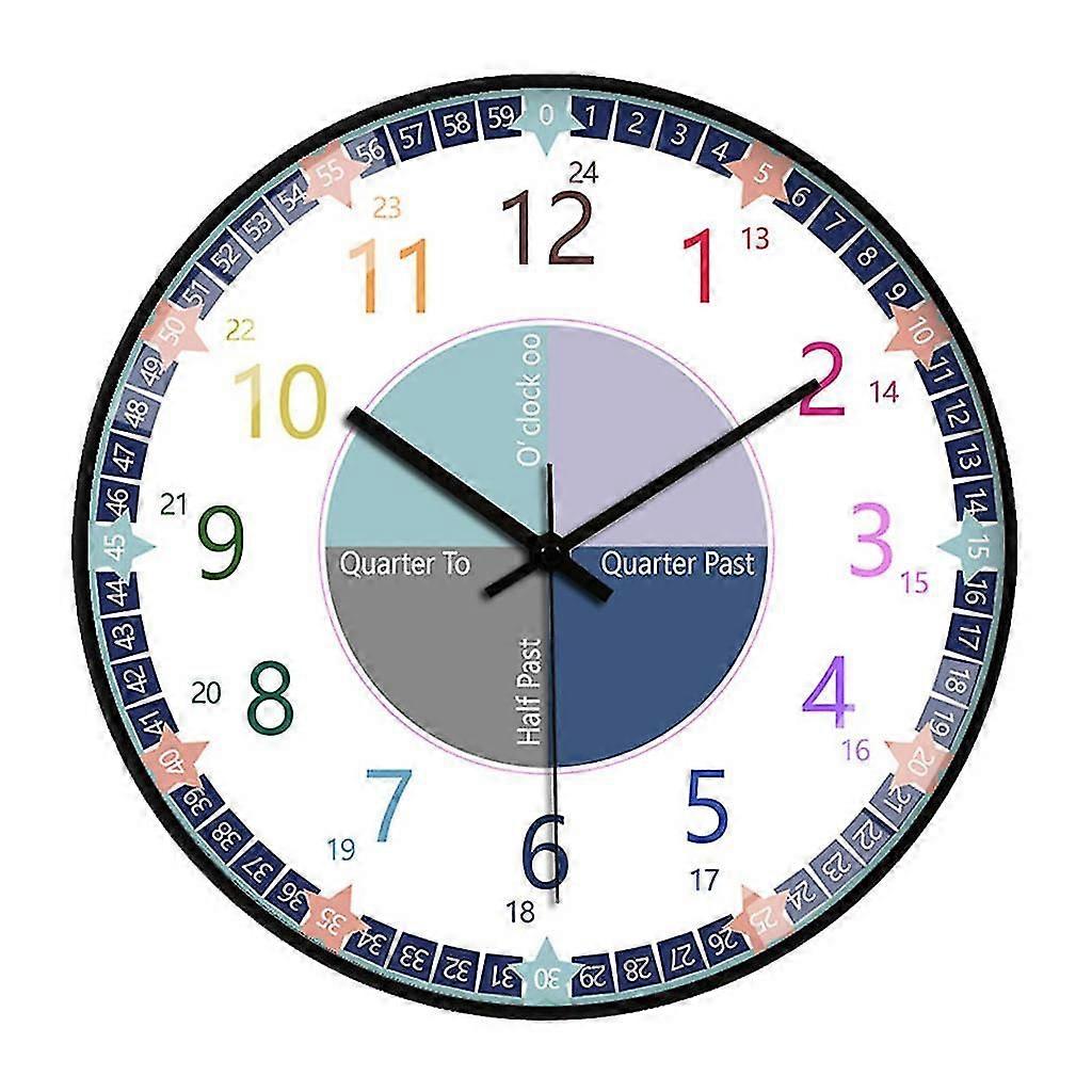 Early Education Learning Wall Clock Children Kid's Silent Teaching Aids Math