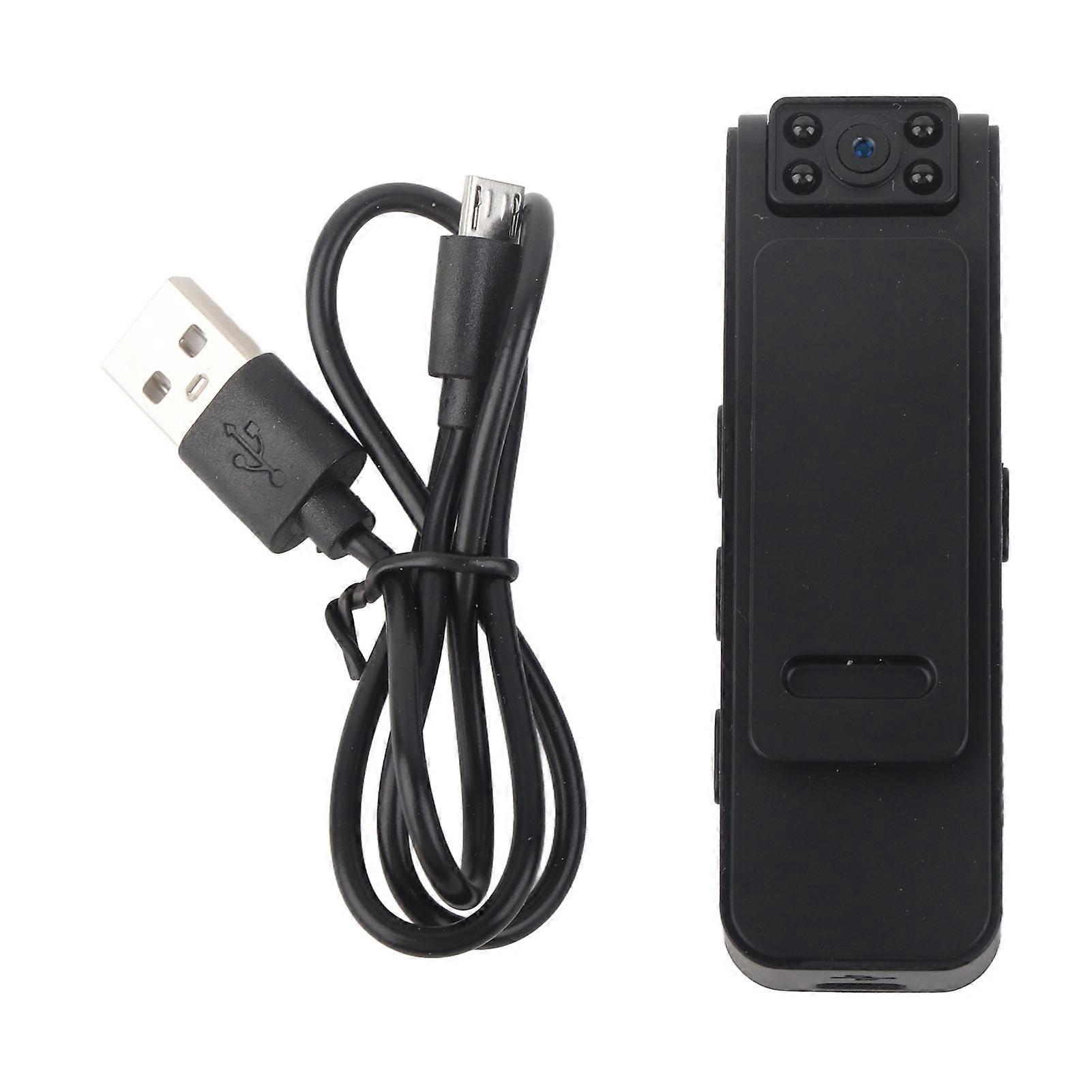 1080P Wearable Mini Body Camera - Portable, 90° Rotating Lens, 128GB Memory Expansion