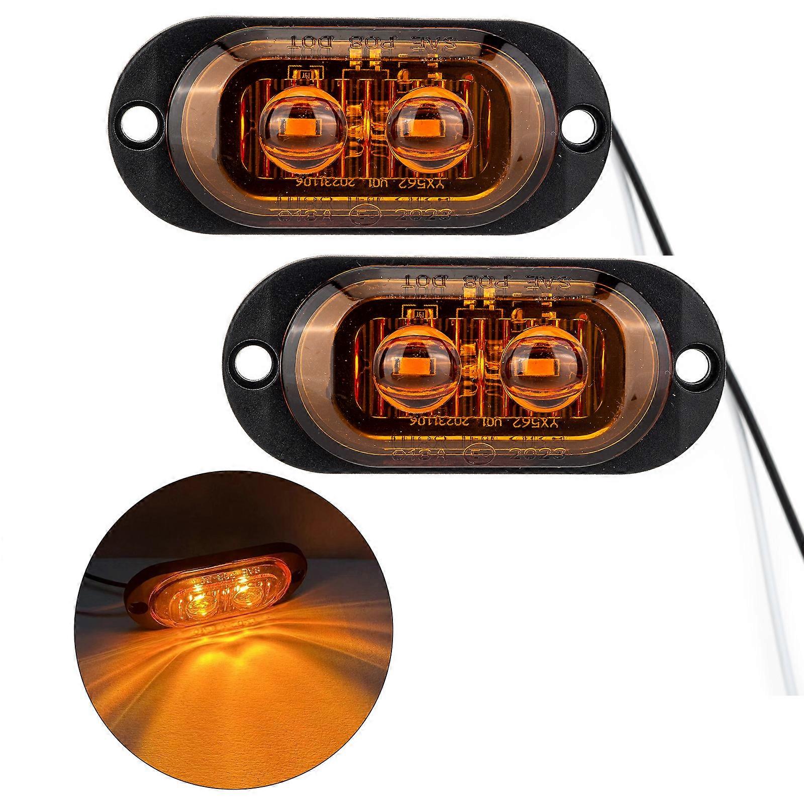 LED Side Marker Light Smoked Lens Sidemarker Amber LED Turn Signal/LED Running/Position/Parking Light