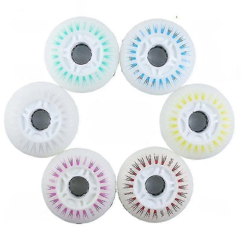 4-Piece Inline Skate Wheels with LED Lighting in 90a 80 76 and 72 Sizes