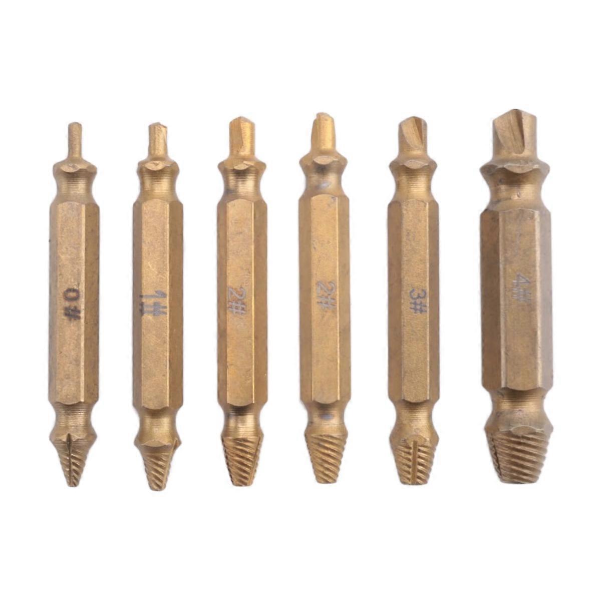 6PCS Screw Extractor Kit, Stripped Screw Extractor Set