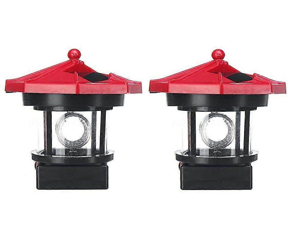 2Pcs Led Solar Powered Lighthouse Solar Lights Fire Tower Guide Outdoor Decor Lamp
