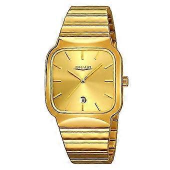 SKMEI 9361 Square Quartz Watch Gold Case Gold Dial