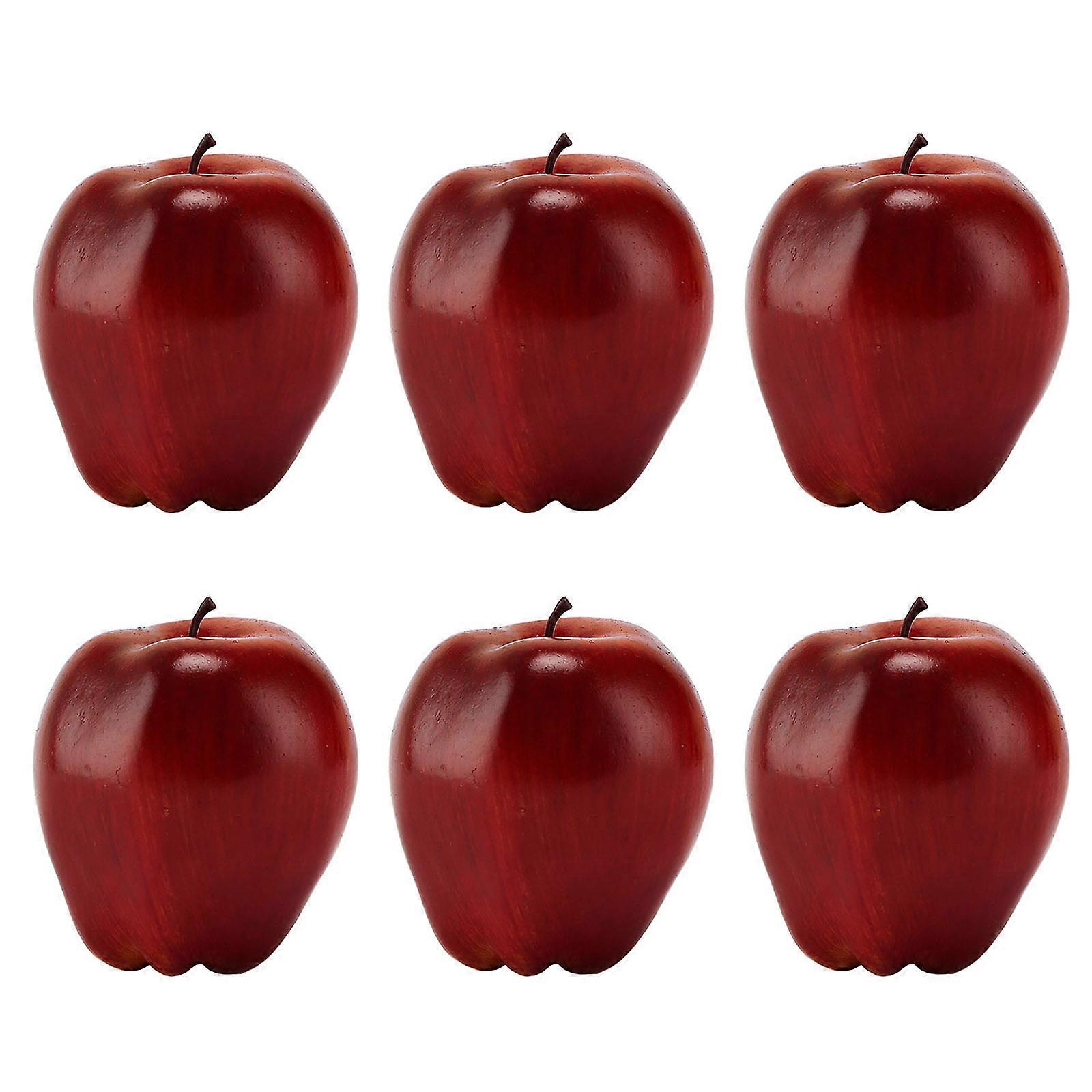 6pcs Artificial Redness Delicious Realistic Fruit Simulation Foam Redness Delicious Decoration for Kitchen Parties Home
