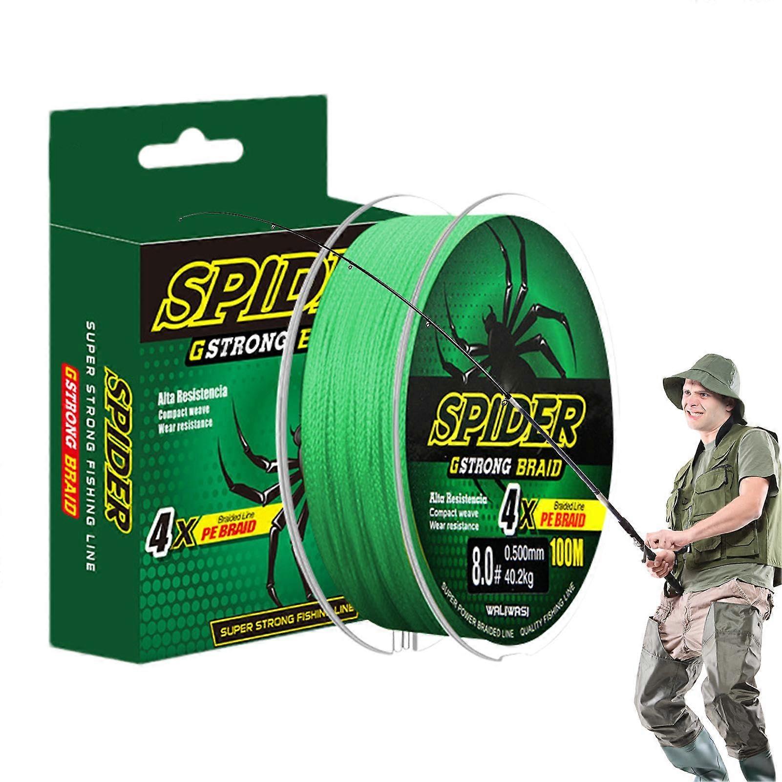 Angeldraht, LangstreckenAngeldraht, 100 m, abriebfeste Drähte, PEgeflochtener Angeldraht, grn