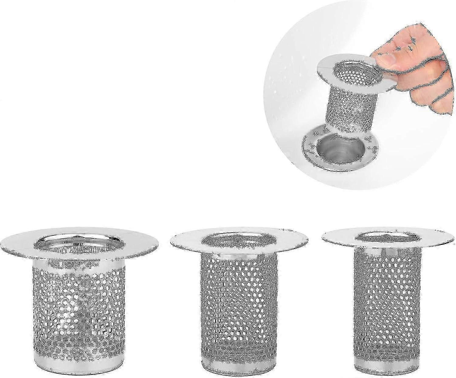 Hair catcher for bathtub, stainless steel shower drain cover set