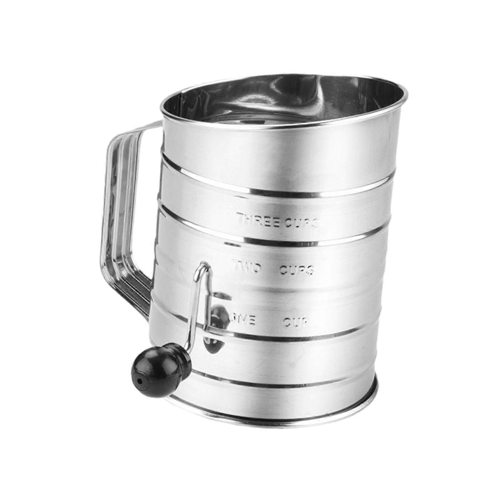3Cup Flour Sifter Multifunction Manual Baking Tool for Desserts Coffee Pies
