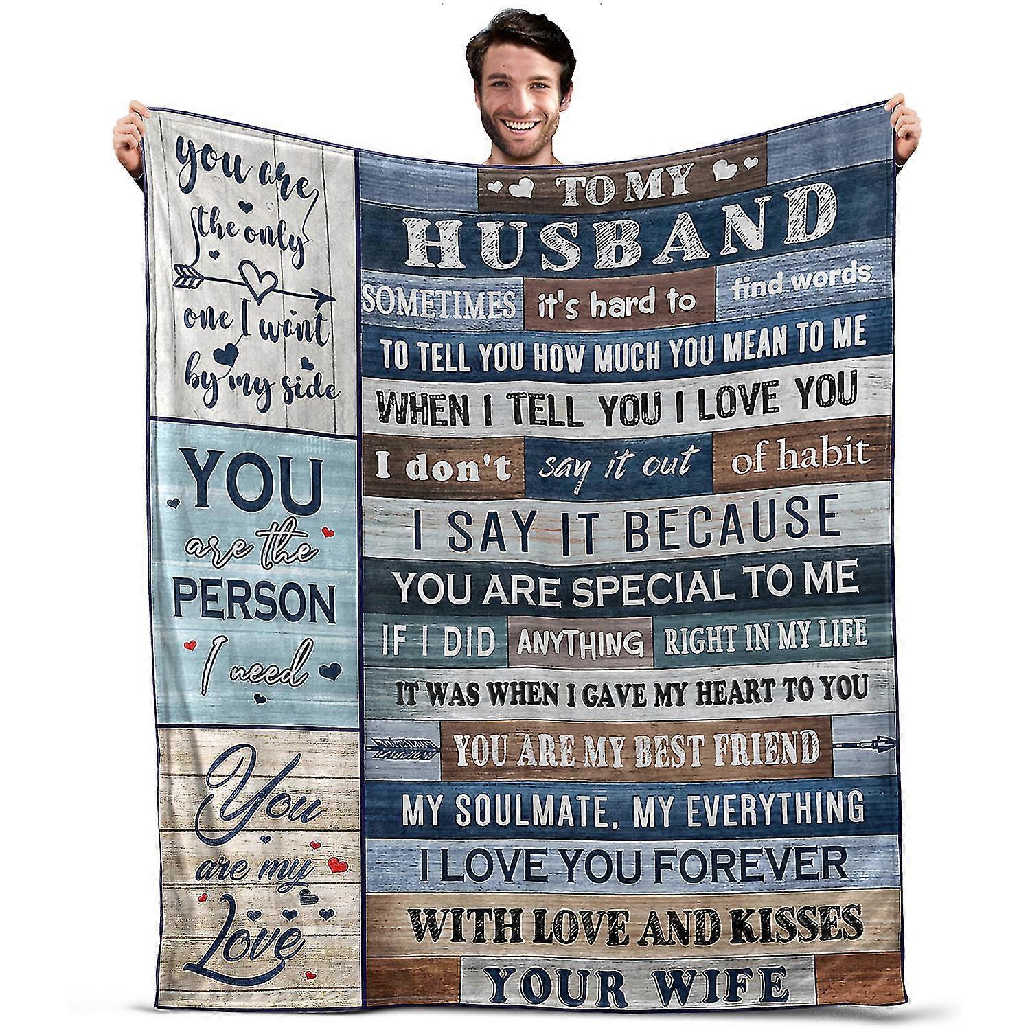 2025 Oasisdream Lightweight and Smooth Blanket for Husband with You Are The Person I Need Print