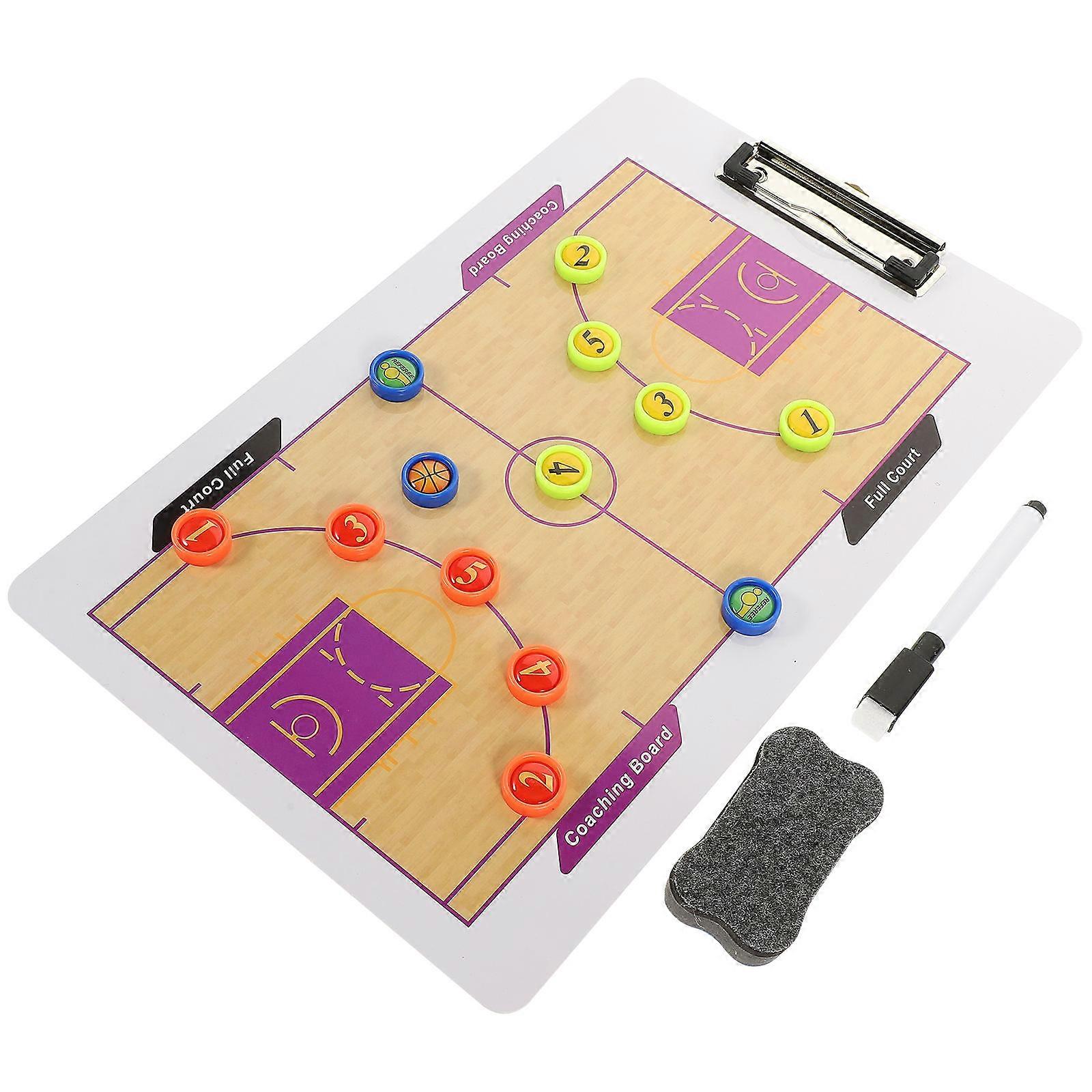 Magnetic Double Sided Basketball Coaching Board Dry Erase Clipboard Sturdy Whiteboard for Training Strategy Demonstration and Player Instruction