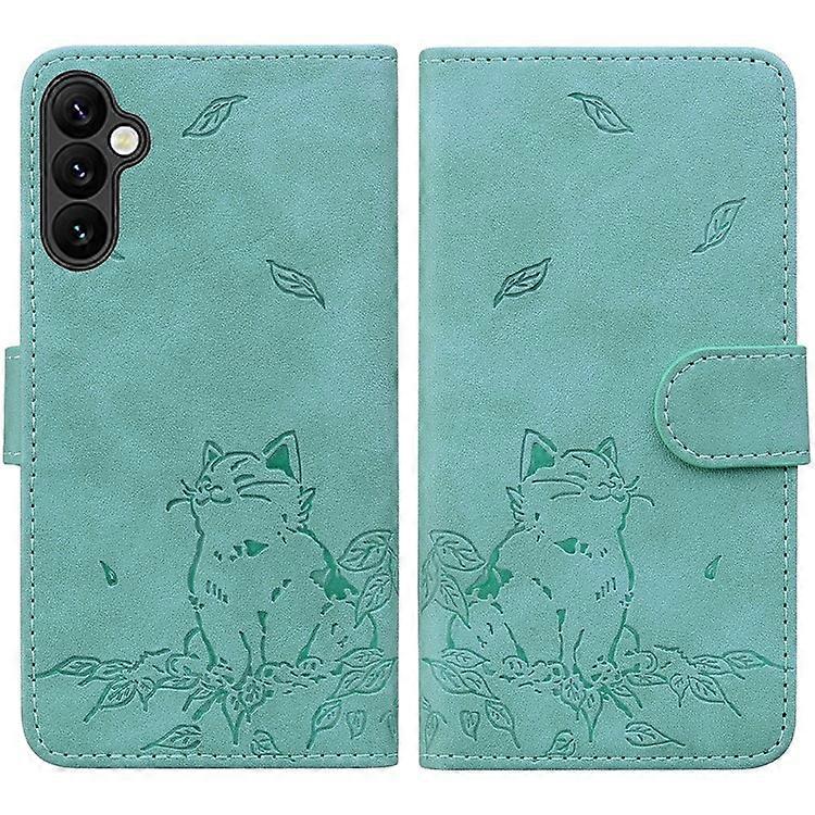 Compatible For Samsung Galaxy A54 5G Case Wallet Cat Pattern Imprinted Leather Phone Cover