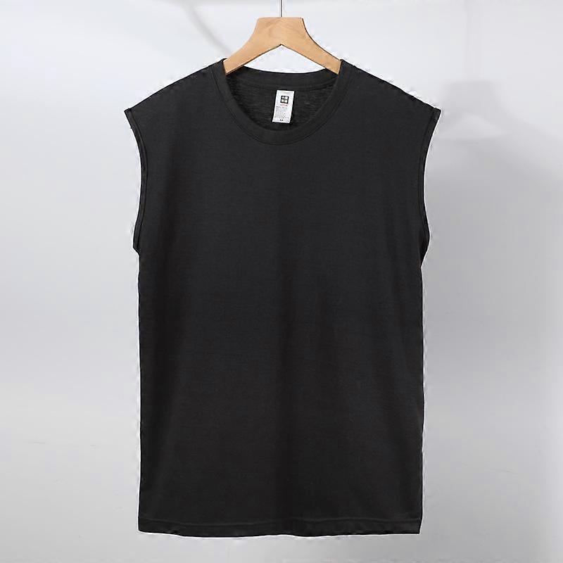 Men's wide shoulder vest spring and summer sports and fitness shoulders running bottom sweatshirt sleeveless t-shirt men