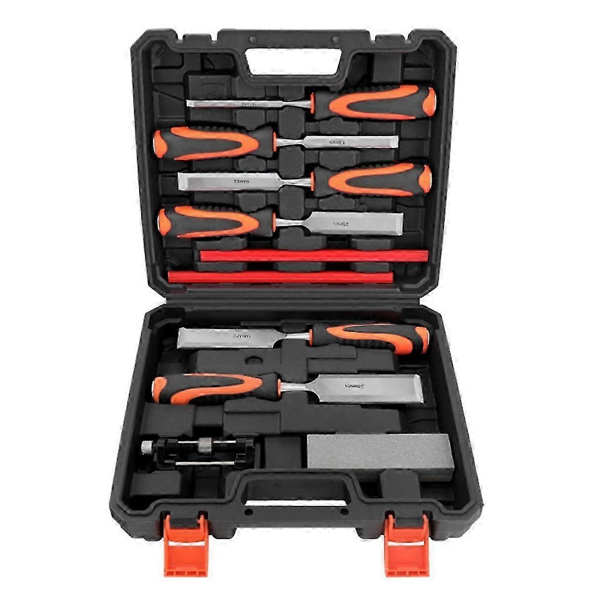 10Pcs Anti-Knock Woodworking Chisel Flat Flat Shovel Woodworking Chisel Slotted Wood Chisel Maintenance Kit